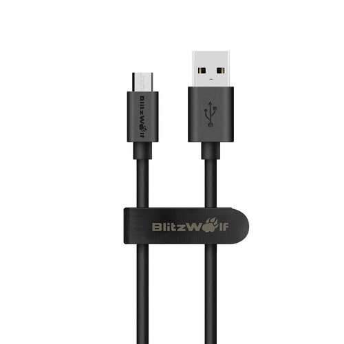 BlitzWolf BW-CB7 2.4A 3ft/0.9m Micro USB Charging Data Cable With Magic Tape Strap