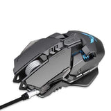Zerodate X300GY Mechanical Macros Define Gaming Mouse 250-4000 DPI 7 Keys USB Wired Optical Mouse