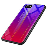 Laser Aurora Gradient Color Tempered Glass Protective Case for iPhone 7/8