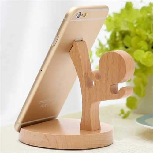 Universal Unique Wooden Kongfu Style Holder Kongfu Kid Phone Stand for iPhone 7 Samsung S8 Xiaomi