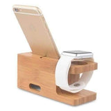 Bamboo Universal Desk Stand Charging Station Holder For Cell Phone iWatch