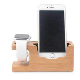 Bamboo Universal Desk Stand Charging Station Holder For Cell Phone iWatch