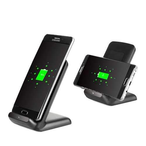 2 Coils Qi Wireless Fast Charger Charging Stand Dock Holder For Samsung S8 Galaxy Lumia