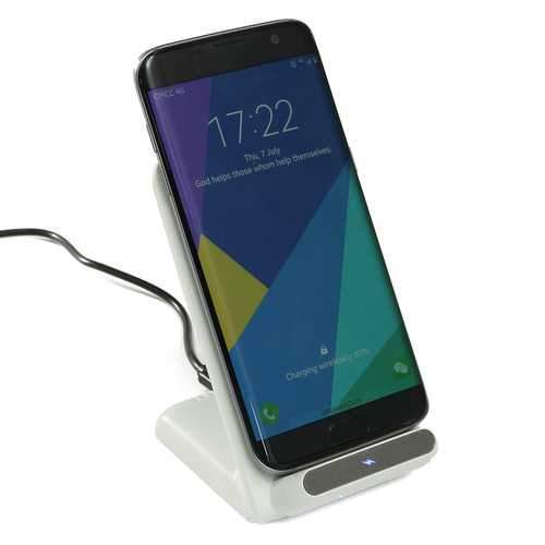2 Coils Qi Wireless Fast Charger Charging Stand Dock Holder For Samsung S8 Galaxy Lumia