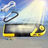 5000mAh External Solar Power Bank Battery Charger Dual USB With Charging Cable For Mobile Phone