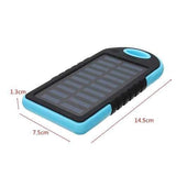 5000mAh External Solar Power Bank Battery Charger Dual USB With Charging Cable For Mobile Phone