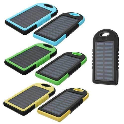 5000mAh External Solar Power Bank Battery Charger Dual USB With Charging Cable For Mobile Phone