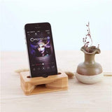 Universal Wooden Phone Stand Amplifier Mobile Bracket Lazy Holder for under 5.5-inch Smartphone