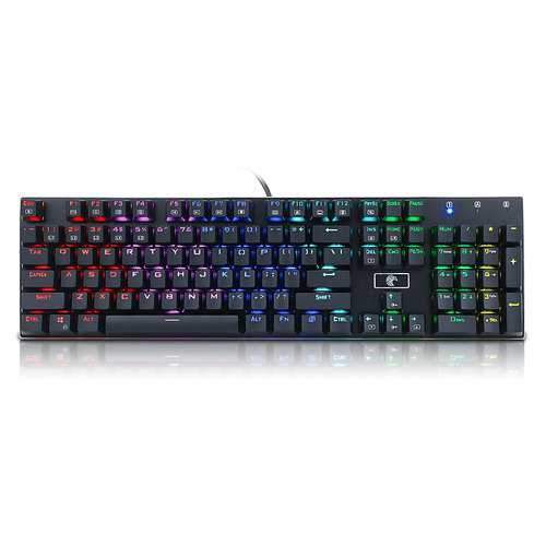 E-element Z88 104 Key NKRO USB Wired RGB Backlit Mechanical Gaming Keyboard Outemu Blue Switch