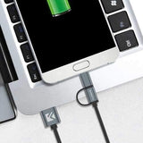 Floveme 2.8A 2 in 1 Type C Micro USB With QC3.0 2.0 Fast Charging Cable 1.2m for Onelus5 S8 Xiaomi 6