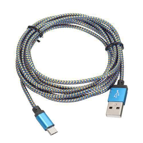 Bakeey Nylon Braided 2m 2A Micro USB Charging Data Cable For Mobile Phone