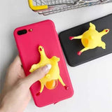 Bakeey Cartoon 3D Squishy Squeeze Lay Egg Yellow Chicken Soft TPU Case for iPhone 7&7Plus