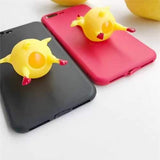 Bakeey Cartoon 3D Squishy Squeeze Lay Egg Yellow Chicken Soft TPU Case for iPhone 7&7Plus