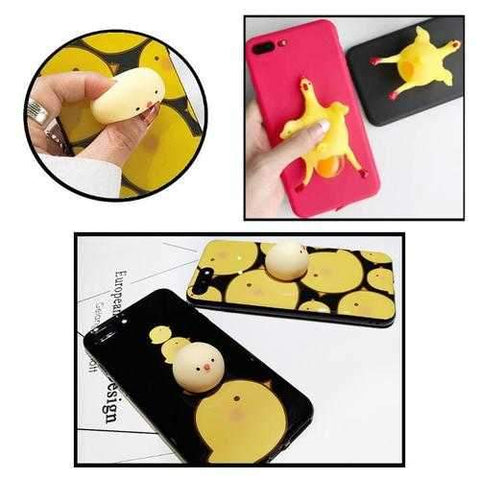 Bakeey Cartoon 3D Squishy Squeeze Lay Egg Yellow Chicken Soft TPU Case for iPhone 7&7Plus