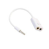 3.5mm 1 Male To 2 Dual Female Earphone Microphone Splitter Audio Cable Adapter For iphone Samsung
