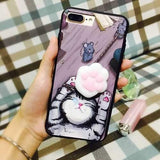 Bakeey Cartoon 3D Squishy Squeeze Slow Rising Soft Lazy Cat Claws PC Case for iPhone 7/8 7Plus/8Plu