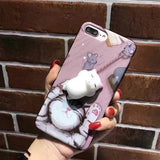 Bakeey Cartoon 3D Squishy Squeeze Slow Rising Soft Lazy Cat Claws PC Case for iPhone 7/8 7Plus/8Plu