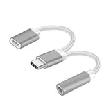 Bakeey 2 in 1 Type C to 3.5mm Audio Jack Charger Adapter Headphone Data Cable for Letv 2 Pro Max Xiaomi 6