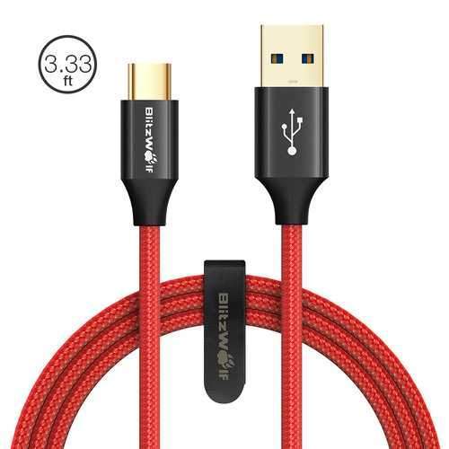 BlitzWolf AmpCore Turbo BW-TC9 3A Braided Durable USB 3.0 to Type-C Charging Data Cable 3ft/0.9m