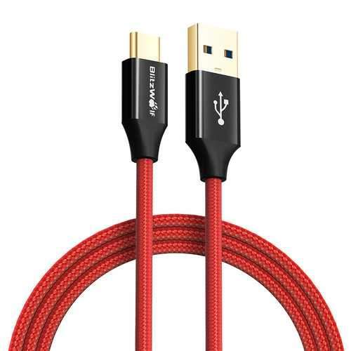 BlitzWolf AmpCore Turbo BW-TC9 3A Braided Durable USB 3.0 to Type-C Charging Data Cable 3ft/0.9m