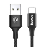 Baseus 2A LED Light USB Type C Fast Charging Cable 2M For Xiaomi 6 Samsung S8 OnePlus 5