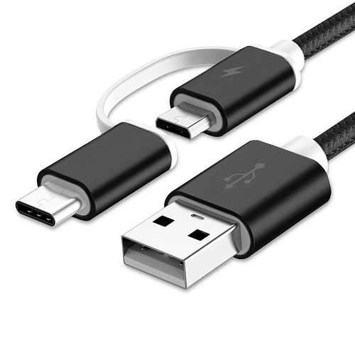 Bakeey 2 in 1 Type C Micro USB Nylon Braided Data Charging Cable USB 2.0 for Xiaomi 6 Oneplus S8 S7