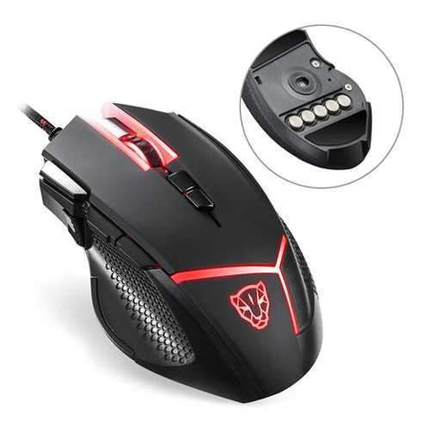 Motospeed V18 4000DPI 9 Keys RGB Backlit Optical Gaming Mouse with Fire Key Sniper Key