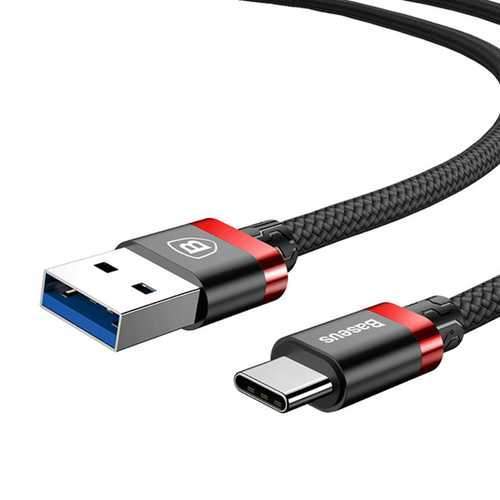 Baseus 3A USB3.0 Type C Braided Fast Charging Data Cable 1m For Oneplus 6 Xiaomi Mi8 Mix 2s S9+