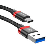 Baseus 3A USB3.0 Type C Braided Fast Charging Data Cable 1m For Oneplus 6 Xiaomi Mi8 Mix 2s S9+