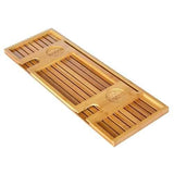 Bamboo Bathtub Caddy Tray with Reading Rack/Tablet Holder/Cellphone Tray/Wine Glass Holder