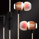 M300 Wooden HiFi Deep Base In-Ear Wired Control Earphone Headphone with Built-in Mic