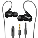 KINBAS VP790 3.5mm Wired Control HiFi Deep Bass In-Ear Metal Earphone with Builit-in Mic