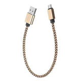 Nylon Braided 25cm 2A Micro USB V8 Charging Cable for Mobile Phone