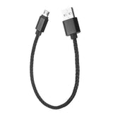 Nylon Braided 25cm 2A Micro USB V8 Charging Cable for Mobile Phone