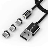 FLOVEME Micro USB LED Magnetic Braided Fast Charging Cable 1m For Redmi Note 4 4X S7 Edge S6