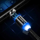 FLOVEME 2A Type C LED Magnetic Braided Fast Charging Phone Data Cable 1m For Oneplus 5t Xiaomi 6 Mi A1 S9 S9+