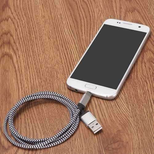 Type-C 2.1A Nylon Braided Fast Charging Data USB3.1 Cable 1m/3.33ft For Samsung S8 Xiaomi mi5 mi6