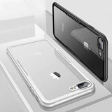 Bakeey Tempered Glass Back Cover TPU Frame Protective Case for iPhone X/7/7 Plus/8/8 Plus