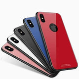 Bakeey Tempered Glass Mirror Back TPU Frame Protective Case for iPhone X/7/8 7Plus/8Plus 6/6s Plus