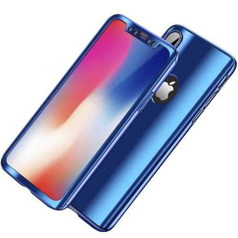 Bakeey Plating 360 Full Body Case+Tempered Glass Film For iPhone XR/XS/XS Max/X/8/8 Plus/7/7 Plus/6s/6s Plus/6/6 Plus