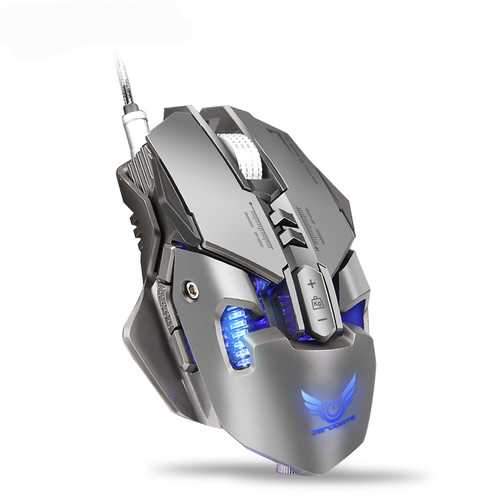 Zerodate X300GY Mechanical Macros Define Gaming Mouse 250-4000 DPI 7 Keys USB Wired Optical Mouse