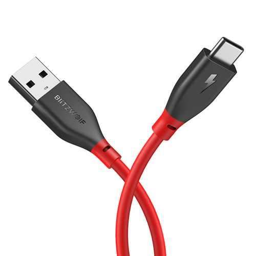 BlitzWolf AmpCore  BW-TC12 3A USB Type-C Charging Data Cable 3ft/0.9m With Magic Tape Strap