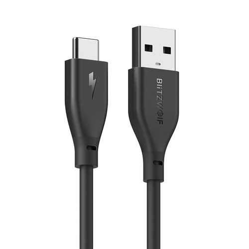 BlitzWolf AmpCore  BW-TC12 3A USB Type-C Charging Data Cable 3ft/0.9m With Magic Tape Strap