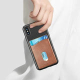 FLOVEME Universal Credit Card Holder Pocket PU Leather Pouch for Samsung iPhone Xiaomi