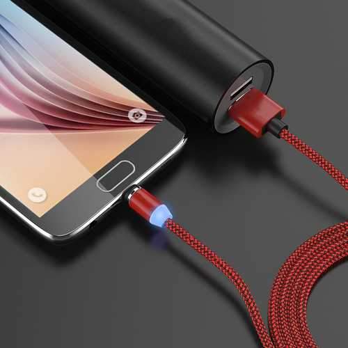 Bakeey 360 Degree Magnetic LED Type-C Braided Data Charging Cable for Samsung S8 Note 8 S9 Xiaomi