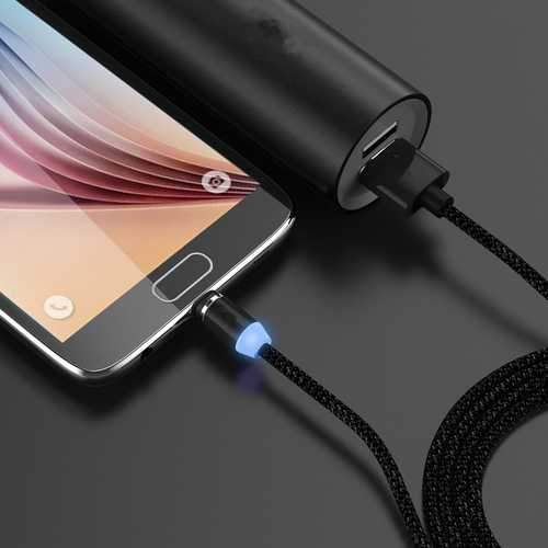 Bakeey 360 Degree Magnetic LED Micro USB Braided Data Charging Phone Cable for Huawei Xiaomi