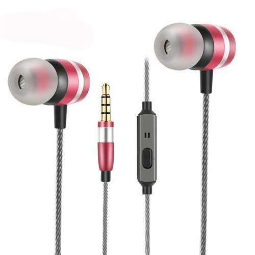 3.5mm Stereo Audio In-Ear Wire-Control Metal Earphone With Microphone Mic for Computer Game