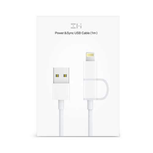 Original ZMI 1M 2 in 1 Micro USB Lightning for Data Cable for iPhone Huawei for Samsung