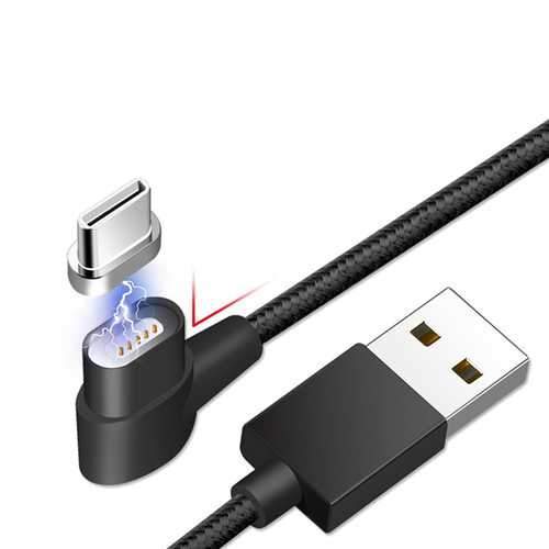 Bakeey 90 Degree Magnetic Type C Braided Charging Data Phone Cable 1m For Oneplus 5t Xiaomi Mi A1 S9+