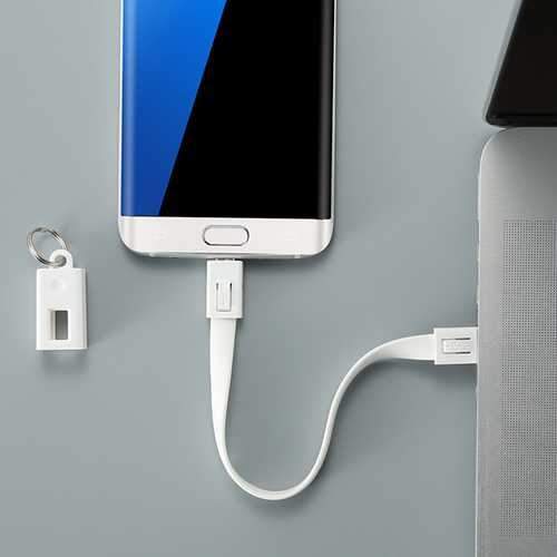 FLOVEME Mini Portable Key Chain Micro USB Reversible Charging Phone Cable For Redmi 5 Plus Note 5 S7